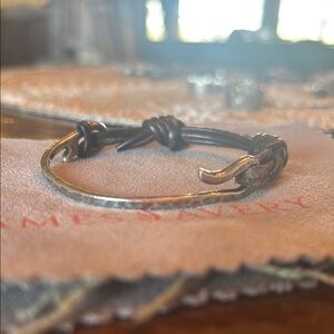 James Avery Silver and Brown Leather  Bracelet